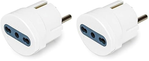 VulTech AT-06 Adattatore Schuko to Bipasso 10/16A (Confezione da 2)