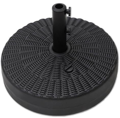 C-Hopetree 40 kg Heavy Duty Water Fillable Round Base Stand Weight for Garden Parasol Patio Outdoor Market Table Umbrella, Black