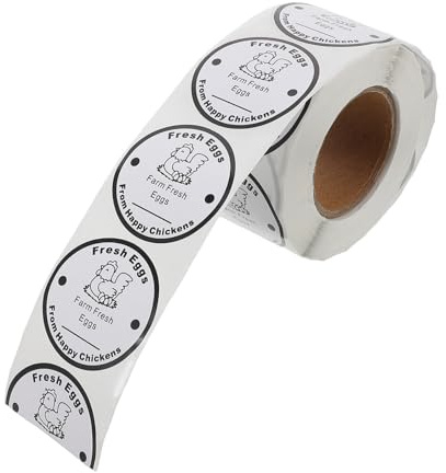 PAMINGONO Chicken Shape Egg Handling Stickers Egg Box Stickers for Fresh Market Farm Carton Labels Chicken Carton Fresh Labels Packaging