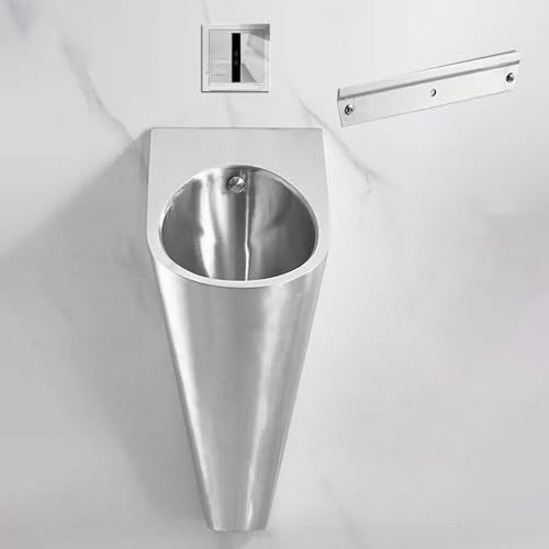 SBCGFY Urinoir en Acier Inoxydable 304, Urinoir Mural a Capteur Automatique, Commerciale Inverseur D'urine, Pour Usage Résidentiel Commercial(Sensor B)