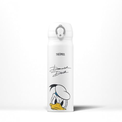 Thermos Disney Donald Duck Signature Drinks Flask (470ml)10h Hot | 24h Cold | Adults stainless steel metal thermal insulated leakproof drinks water bottle with coffee cup/mug lid for travel, gym, camping