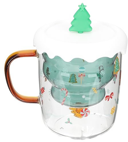 MAGICLULU Verre à Vin de Noël Verre à Eau Élégant Tasse à Boisson avec Anse Accessoire de Fête pour Table