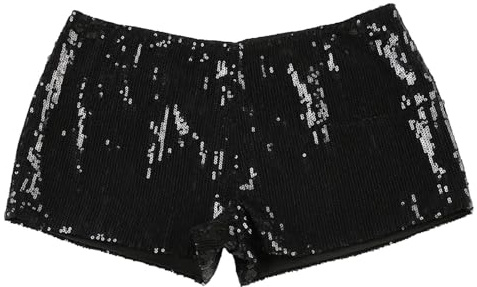 Generisch Pantalon à Paillettes Court pour Femme - Pantalon à Impression Léopard - Short Sexy Taille Basse - Short Élastique à Paillettes - Pantalon Court d’été - Short Brillant et Scintillant - Short