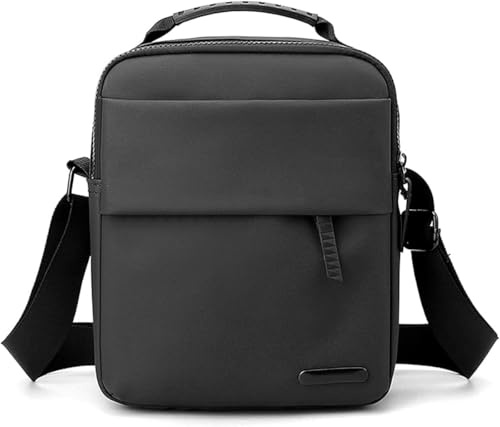 Hjkiopc Bandoleras Hombre Bolso de Hombro Bolsas de Mensajerode Negocios Bolso de Mano Mariconeras Impermeable Pequeña Crossbody Bag Shoulder para Casual Festivales (Negro)