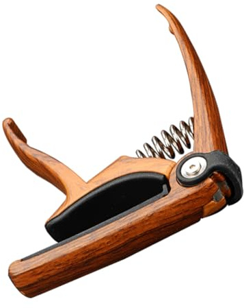Gitarren Capo aus Zinklegierung für Akustik und E-gitarre | Spannungsregulierbar, Einfache Bedienung und Langlebig, Stilvolle Braune Ausführung für Saiteninstrumente