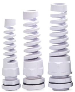 Cable Grip Flexible Nylon Spring Thread Cable Seal Sleeve Connector Plastic Screw Protector M12 3-6.5mm(White,M27 1 pcs)