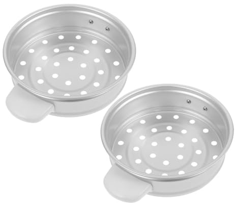 Garneck 2 Piezas Olla Arrocera al Vapor Cesta Vaporera de Aluminio Inserto para Cocinar al Vapor para Dumplings y Comida Accesorio para Cocina