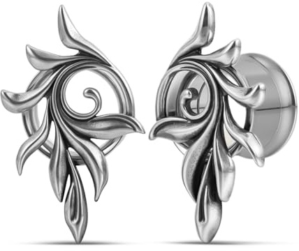 COOEAR Schraube zurück Edelstahl Ohrtunnel und Stecker Gauges für Ohrringe, Federelement Design Piercing Expander Stretchers.