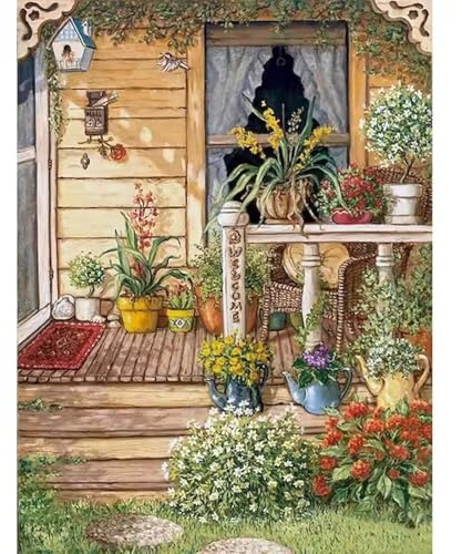 Puzzle 200 Pezzi Adulti Balcone Prato Fiorito, Fai da Te puzzle difficili adulti 200 pezzi 35x25cm, Intrattenimento Creativo, Divertimento, Gioco di Abilità per Tutta la Famiglia