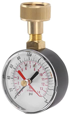 Ejoyous Water Pressure, War Pressure 0-200Psi Range Water Pressure Clear Sign Scale Iron and Aluminum Alloy, Manomer Wasserdruck for Swimming Pool