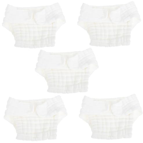 LOLIPPYY Pannolini in Cotone per Ragazzo Ragazza 5 Pezzi Riutilizzabili, Resistenti alle Perdite, Confortevoli per Sonno Notturno, Lavabili e Traspiranti