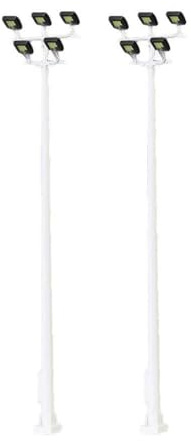 URPIZY 2er Pack N Spur Modellbahn Straßenlaterne 10 cm Höhe, Maßstab 1:150, hellweißes Licht, geeignet für Züge und Gebäude, inkl. Widerstände für 9–18V Betrieb
