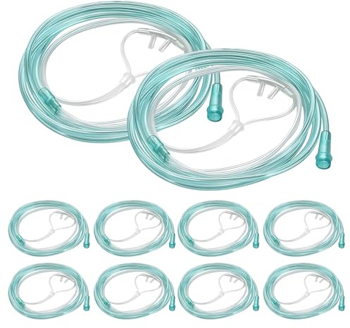 ALONK 10 Stück Nasenbrille für Sauerstoffgerät, 2M Erwachsene Sauerstoffschlauch Weich und Knickfester, Jeweils Einzeln Verpackt