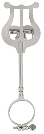 Prterver Silberner Klarinetten Notenclip Klemmhalter Lyre Messing Musikinstrument für Klarinetten Tuba Teile