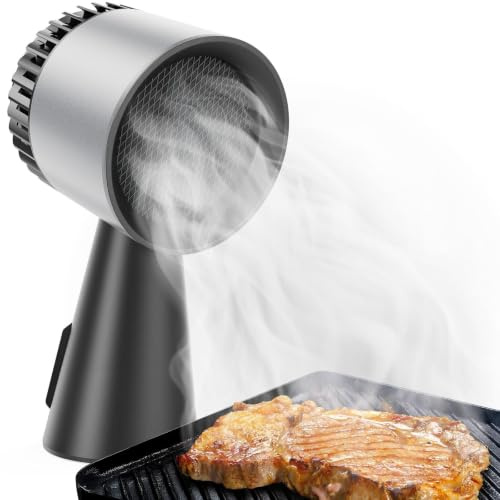 Bärbar skrivbordsfläkt med huva för köksavgasfläkt, 24 W, 3 hastigheter | Plug and Play, trippelfiltreringssystem, lågt brus 50-65 dB, stor oljesamlingskopp, ingen installation krävs