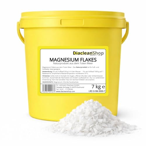 DIACLEANSHOP Magnesium Flakes Totes Meer 7kg Magnesiumchlorid Hexahydrat | Ideal für Magnesiumbad Fußbad Vollbad Magnesiumöl Naturprodukt