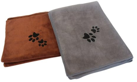 Immaculate Textiles - Premium Microfibre Pet Dog Towels - Pack of 2-100x70cm - 400GSM : Super Absorbent - Quick Drying - Extra Soft