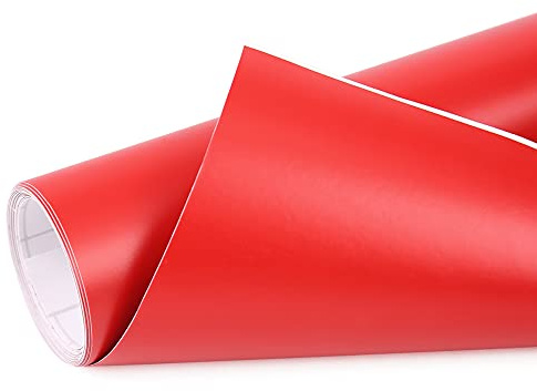sourcing map Autofolie Matt Rot 1 STK Für Auto Karosserie Blasenfrei | 152cm x 30cm, UV-Beständig, Wasserabweisend, Schmutzabweisend, Leicht Zu Kleben, Keine Kleberückstände