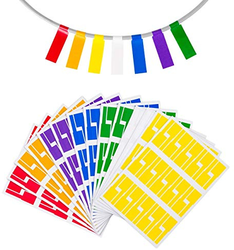 GWHOLE 420 Etiquetas Cables Adhesivas, Marcador Impermeable de Cables para Identificar Organizar Alambres - 7 Colores