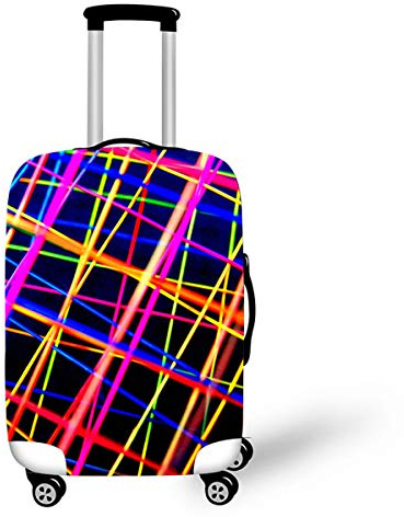 Elastisch Kofferhülle, DOTBUY 3D Reise Kofferschutzhülle Gepäck Cover Reisekoffer Hülle Schutz Bezug Schutzhülle Waschbare Reisetasche Kofferbezug (Farbe E,L (26-28 Zoll))