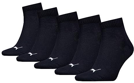 PUMA Unisex Puma Unisex Quarter Plain Sokken (5 stuks) Socks, Schwarz, 39-42 EU