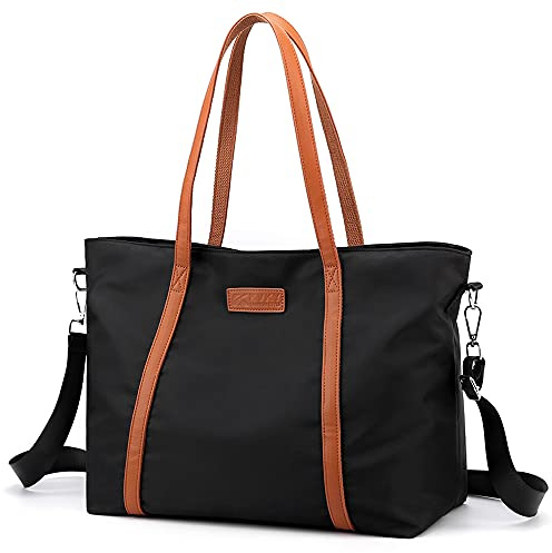 zhongningyifeng Borsa tote per donna Borsa a tracolla per laptop in nylon da 15,6 pollici per lavoro da viaggio