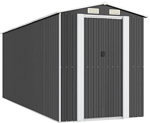 Tidyard Utrustningsfjäll apparathus trädgårdsredskap trädgårdshus trädgårdshus skjul apparathus metallutrustning hus trädgårdsmöbler 192 x 523 x 223 cm (L x B x H) galvaniserat stål antracit