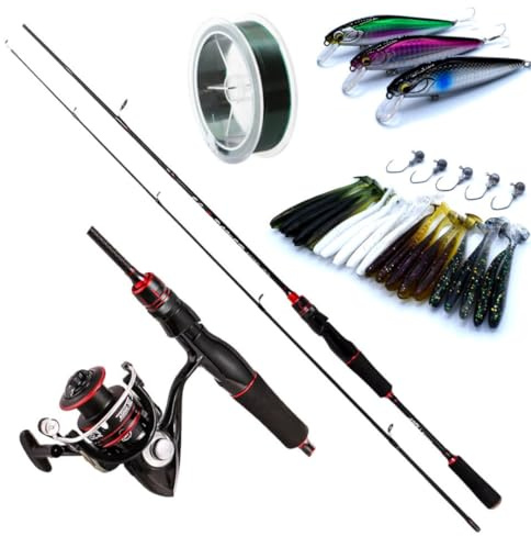 trifyd ® Fishing – Angelrute für Forellen und Rolle + Köder und Zubehör im Lieferumfang enthalten, ultraleichtes Forellenangel-Set (Rute + Rolle + Köder + Zubehör)