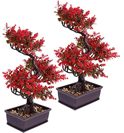 YARNOW 2stücke Künstlicher Bonsai Baum Dekorative Topfpflanze Simulation Pflanzendekoration Für Zuhause Büro Schreibtisch Ornament Leichte Und Langlebige Kunstpflanze