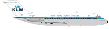 Herpa Modellflugzeug KLM Douglas DC-9-15, PH-DNA Amsterdam Maßstab 1:200 - Modellbau Flugzeug, Flugzeugmodell für Sammler, Miniatur Deko, Flieger mit Standfuß aus Metall
