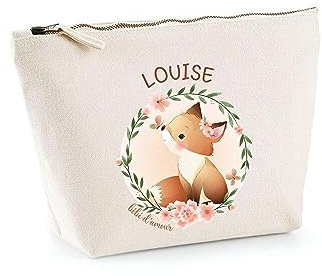 Planetee Trousse Louise Bébé d'amour Renard - Pochette Enfant Mignonne Toilette Idée Cadeau pour Bambin, Cadeau Naissance