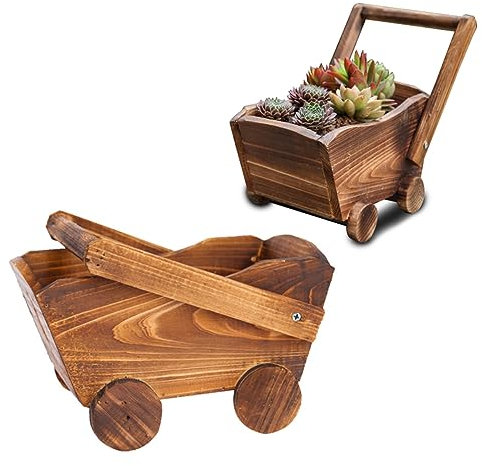 Kisangel Blumentopfform Blumentopf Aus Holz Fleischig Heimdekoration 37 X 17 5 X 26 cm Drainagelöcher Für Setzlinge Und Stecklinge