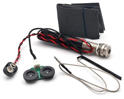 Tonabnehmer für Akustikgitarre 4-Band-EQ-Equalizer, 3 Akustikgitarren-Bass-EQ-Vorverstärker Mit Mikrofon Und Tuner-Gitarren-Tonabnehmer