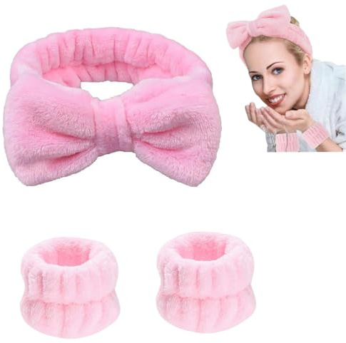 Bandeau de cheveux pour femme, maquillage, 3 pièces, pour le lavage, le visage, le maquillage, la douche, le spa, le massage ect