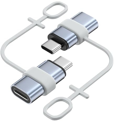 MoKo Lightning auf USB C Adapter 2 Stück, Adapter Lightning auf USB C mit Laden Datenübertragung für iPhone Air 17 16 15 Pro Max Plus, iPad Pro/Air, Galaxy,mit Anti-Lost Loop,Nicht für Audio/OTG, Grau