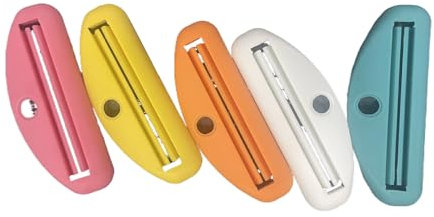 lmoikesz Dispenser per spremitubi Tubo di plastica Lozione Spremitore di plastica Tubo da cucina Spremitore di plastica Tubo di rotolamento Unguento -up, 5 pezzi (5 colori)