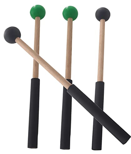 2 Pares de Mazos de Percusión para Marimba y Tongue Drum