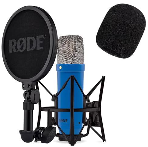 Rode NT1 Signature Cobalt Studio-Mikrofon Kobaltblau mit keepdrum WS02 Popschutz