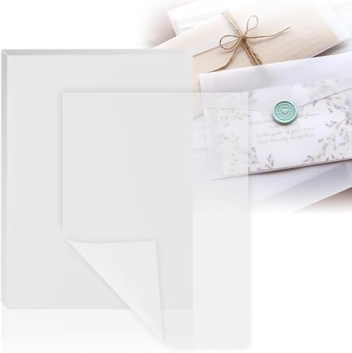 100 Sheets A4 Vellum Translucent Tracing Paper Pad - White Trace Paper for Printer, Inkjet Lazer Printing, Drawing, Graphic Design - Clear Artists Paper