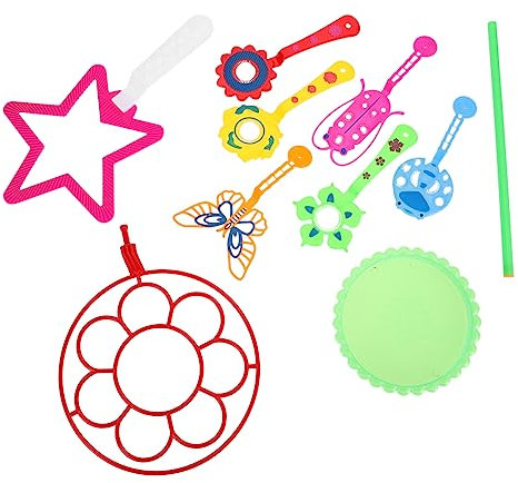 Alasum 9stücke Teiliges Set Für Outdoor-seifenblasen Bunte Seifenblasenstäbe Spielzeug Für Junge Mädchen Aus Flexiblem Stabile Blasen Für Lange Und Große Effekte