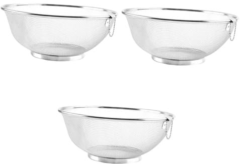 Garneck 3 Pz Cesto Per Lavaggio Frutta e Verdura Colapasta Lavatrice Colapasta Da Cucina Multifunzione Colino Per Frutta Colino Per Verdure Lavello Silver