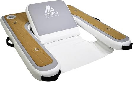Need To Chill Inflatable Chair - Premium Outdoor Blow Up Seat Lounger for Boating, Beach, Lake, Pool - Includes Pump & Travel Bag - Foldable Water Floating Furniture for Adults & Kids Summer (Grey)