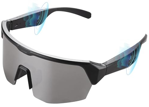 OBEST Occhiali da Ciclismo Sole Intelligenti, Bluetooth Stereo Senza Fili Audio, Cancellazione del Rumore, Risposta One-Clic, Protezione UV, Navigazione Vocale, Adatti per Alpinismo, Sciare e Corsa