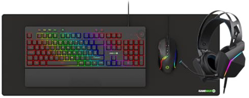 GameMax Pulse 4-in-1 Pro Keyboard Mouse Headset Mouse Pad Combo Kit