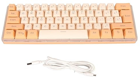 ZASCHMOY Mini Tastiera, Tastiera da Gioco Tastiera da Gioco Piccola Al 60% Tastiera da Gioco Cablata RGB 61 Tasti Tastiera Tecnica Meccanica Imitata Compatta per Dattilografo Giocatore