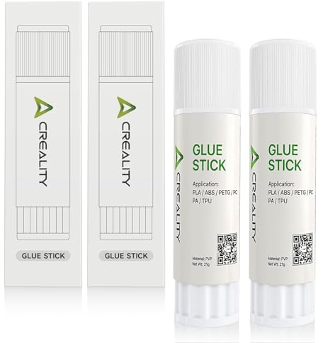 Creality Original 3D Drucker Glue Stick für Print Bed, 21 g x 2 Pack | PVC Solid Bed Adhesive,starke Haftung reduziert Verzug beim Drucken von PLA,ABS,TPU auf verschiedenen Bauplatten