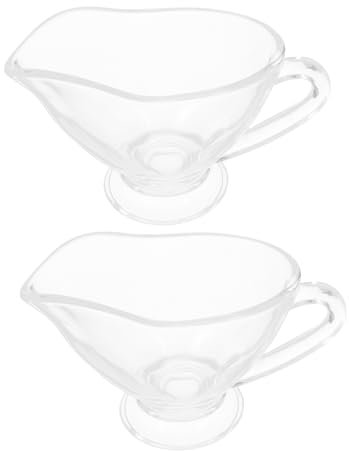 BESTOYARD Salsera De Cristal Con Mango, Plato Para Salsa, Tazón Para Servir, Taza Para Aderezo De Ensalada, 2 Uds.