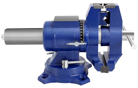 GroßEr Professioneller Drehschraubstock Multifunktionaler Professioneller Schraubstock Premium Stahlbacken Professionelle Drehbacken 125Mm Backen Spannweite Zweiachsig Drehbar 360 Grad Parallelzange