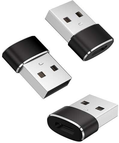 AK USB C to USB Adaptor,US B to USB_C Adapter 3Pack,Type C Female to A Male Charger Cable Converter Compatible with Mbook,Notebook,Tablet,Smartphone,Airpods,Galaxy S23 S24 A34,iPad 10 Air 4 5 (Black)