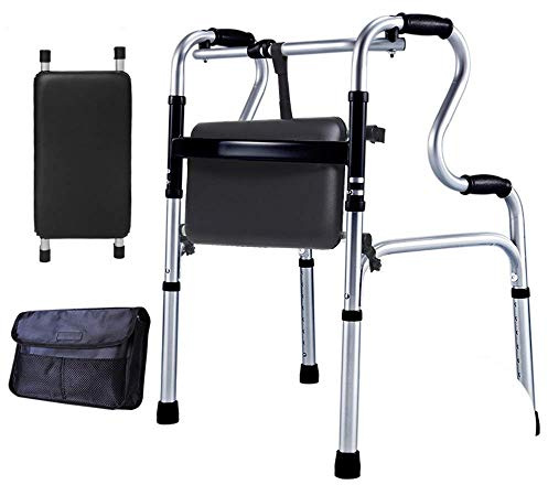 Rollator Pieghevole, deambulatore, Pieghevole, Leggero, 2 Ruote, Supporto Anteriore Regolabile, Portatile, Compatto, per Anziani, ausilio per la Mobilità